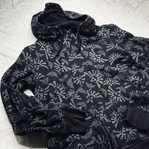 Legend of Zelda Twilight Princess AOP Hylian Crest Black Zip Hoodie XS RARE
